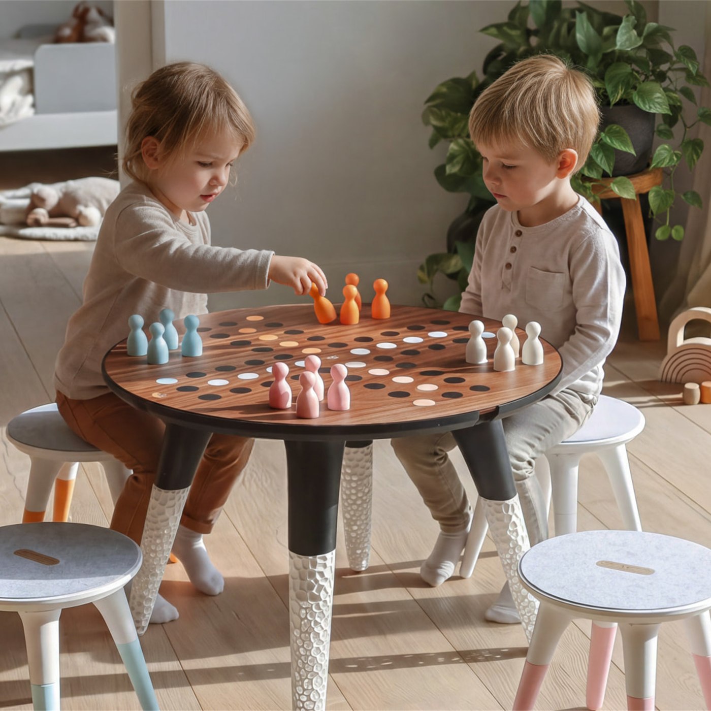 Laser-cut and engraved play table made with the R1