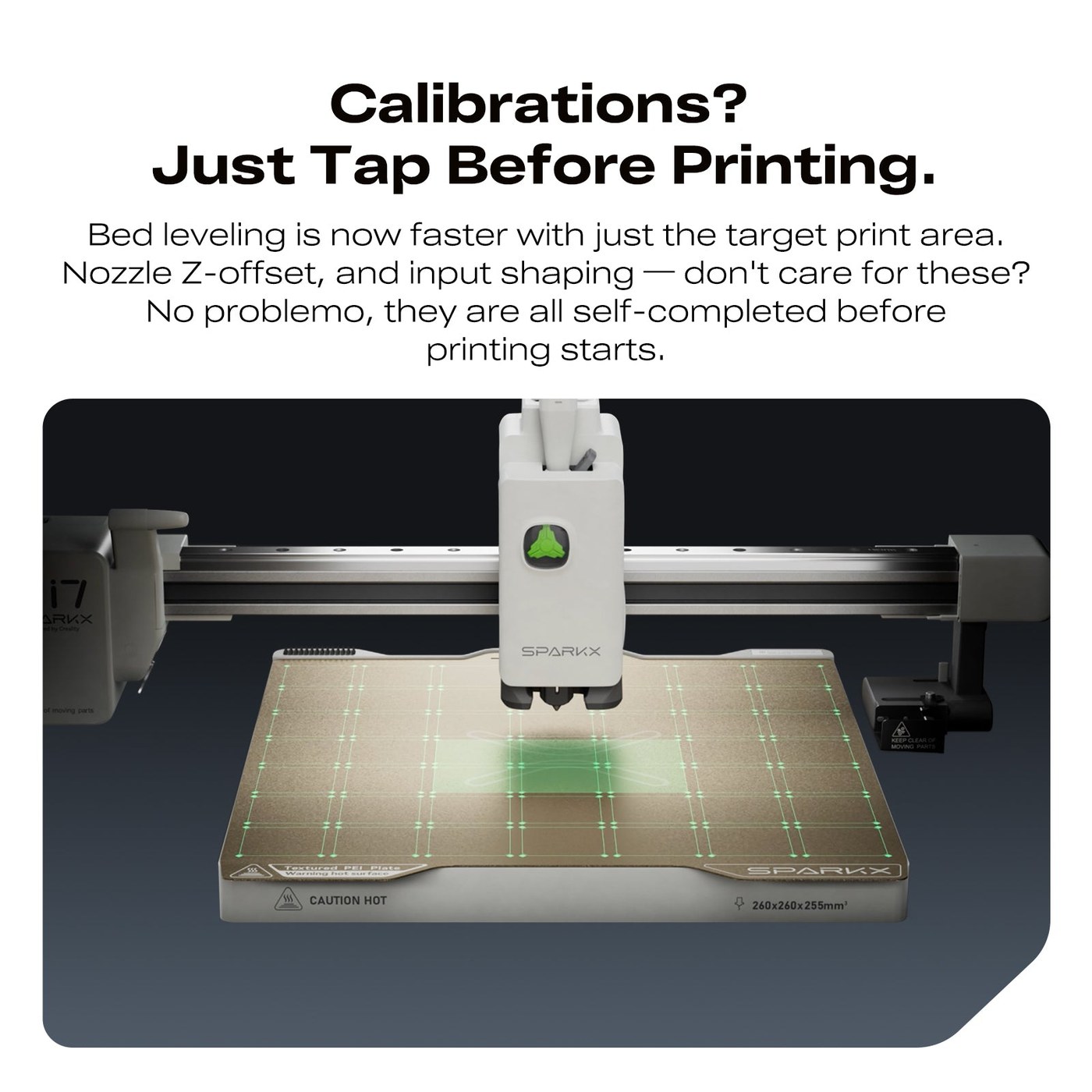 Spark i7 automatic bed calibration